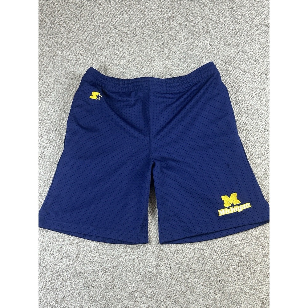Vintage Y2K Michigan Starter Athletic Shorts Men's Size Medium Basketball Gym